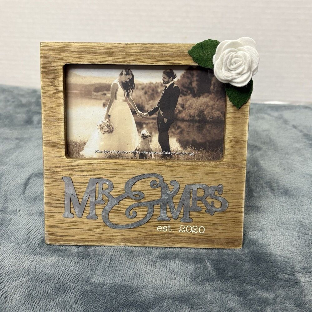Mr. & Mrs. Wooden Rustic Picture Frame 2020
